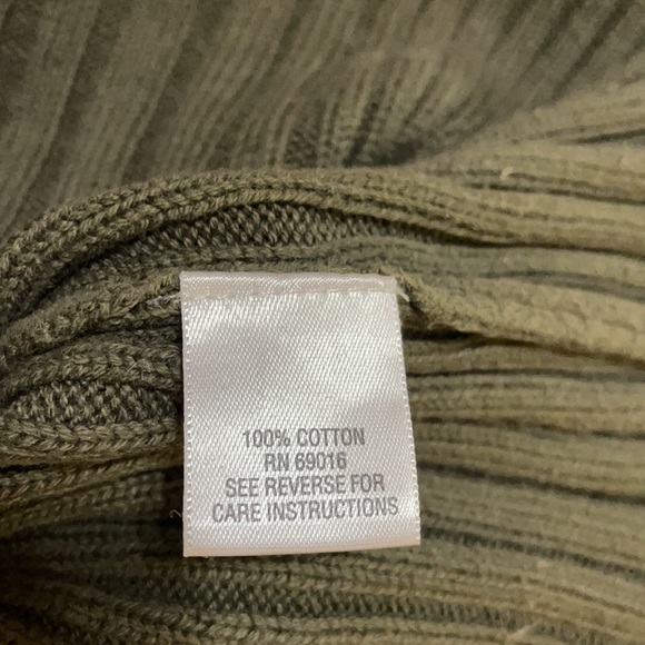 Studio Works  Olive Color Cotton Sweater Size Petite Large - Picture 4 of 6